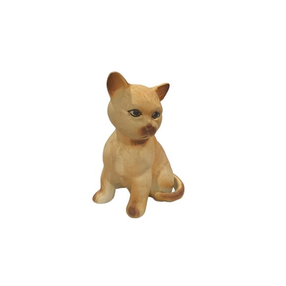 Vintage DAVAR Originals Taiwan Bone China Brown Orange Cat Figurine - Picture 1 of 6